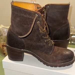 Frye Dark Brown Lace Up Boots